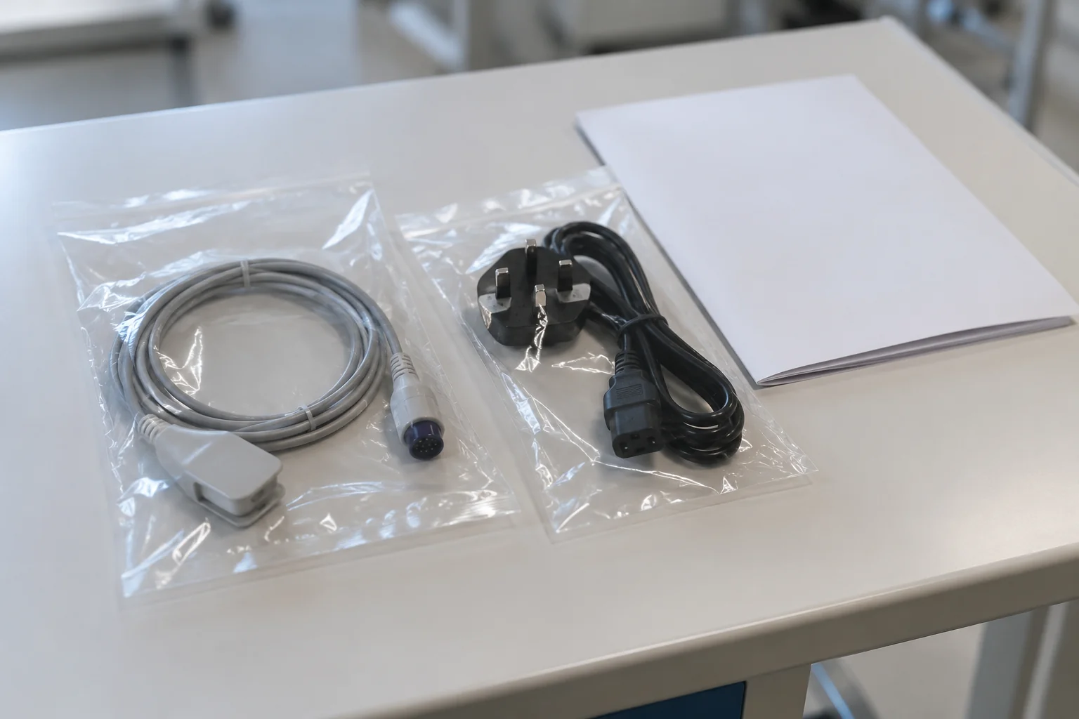 分开放置的设备附件与资料